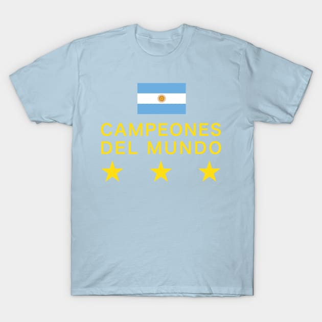 Argentina campeones del mundo 2022 world cup champions T-Shirt by Estudio3e